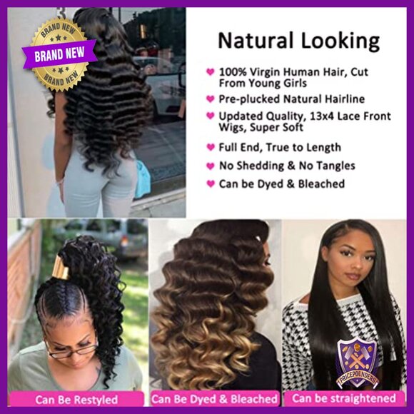 13x4 Lace Front Wig Human Hair Loose Deep Wave 150% Density Pre Plucked main image 6